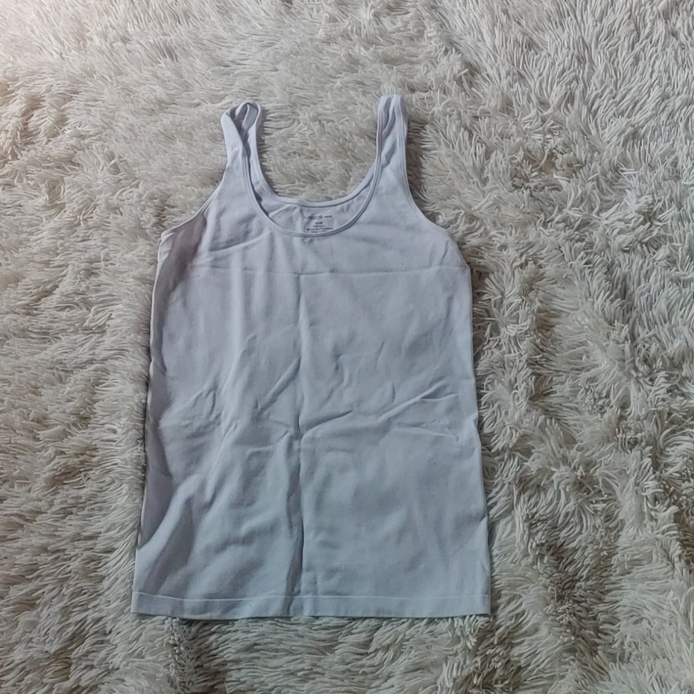 White unisex tank top